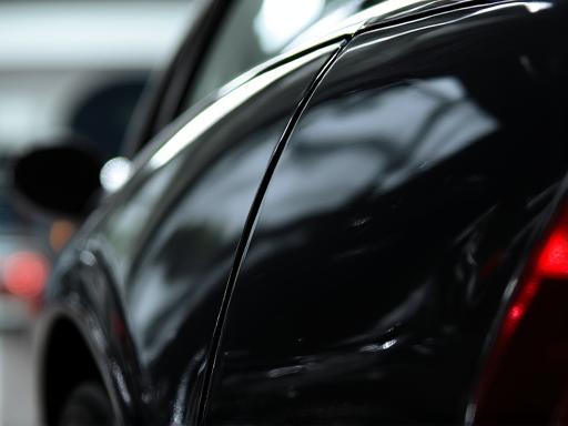 Flawless mirror black paint after correction