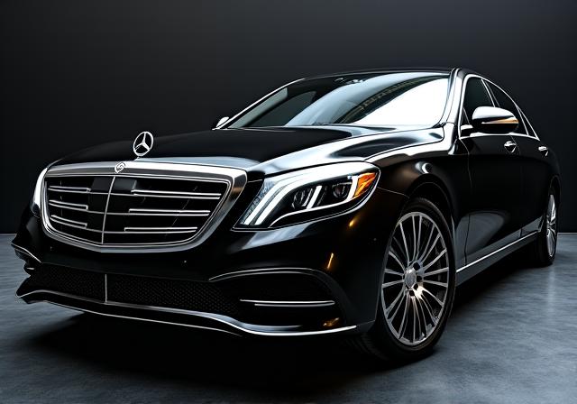 Black luxury sedan with ceramic coating