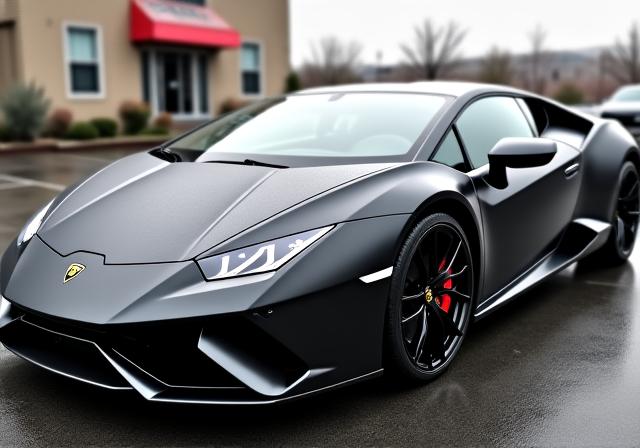 Supercar with matte paint protection film