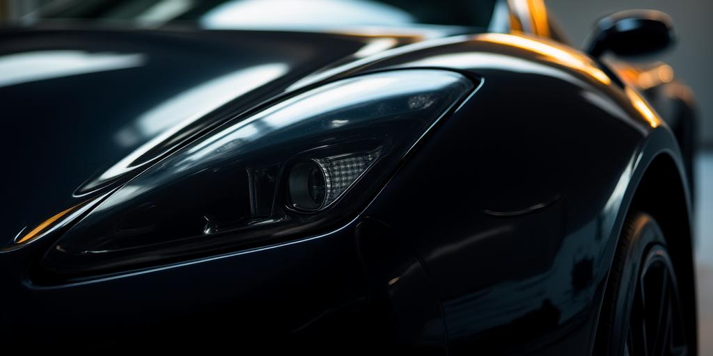 Close-up of a high-end sports car showing reflective surface quality